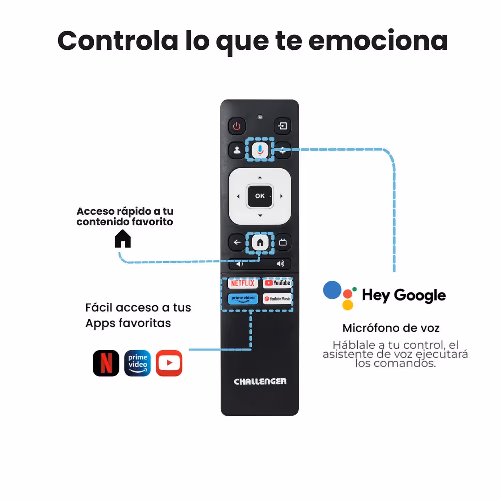 Televisor Challenger 50 Pulgadas 4K-UHD LED Smart TV Google 50KG85BT