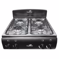 Estufa de mesa Superiro 4 Puesto con Torre GLP Negra