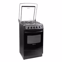 Estufa de piso Superior 4 Puestos Tapa de Vidrio con Horno Titanium GN Negra