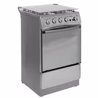 Estufa de piso Superior 4 Puestos Tapa de Vidrio con Horno y Gratinador AXXIS Plus GLP Gris