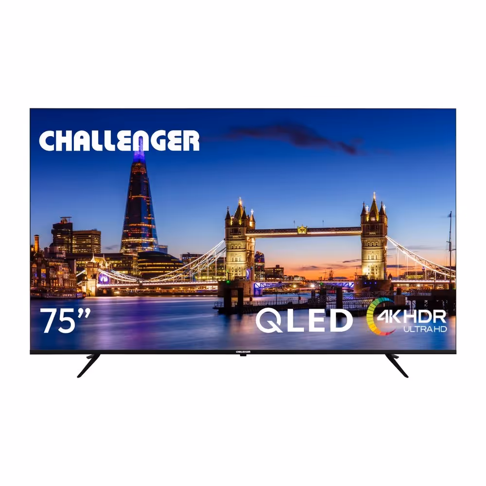 Televisor Challenger 75 Pulgada 4K-UHD QLED Smart TV Google 75KG290 BT